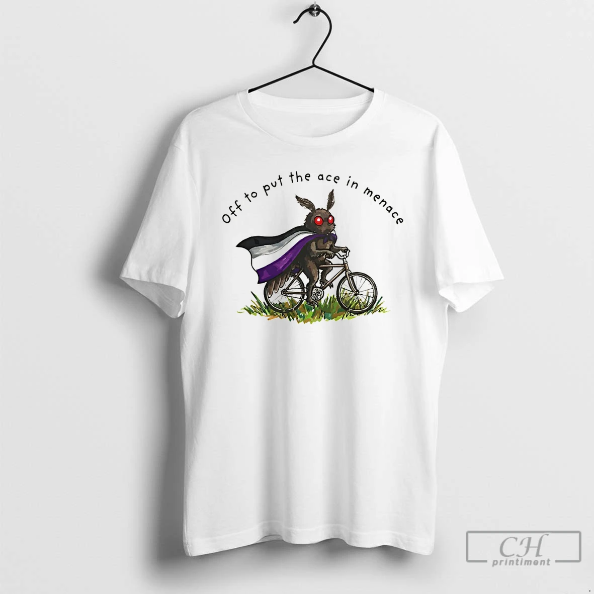 Premium Mothman Asexual Off To Put The Ace In Menace T Shirts Sweater Hoodie