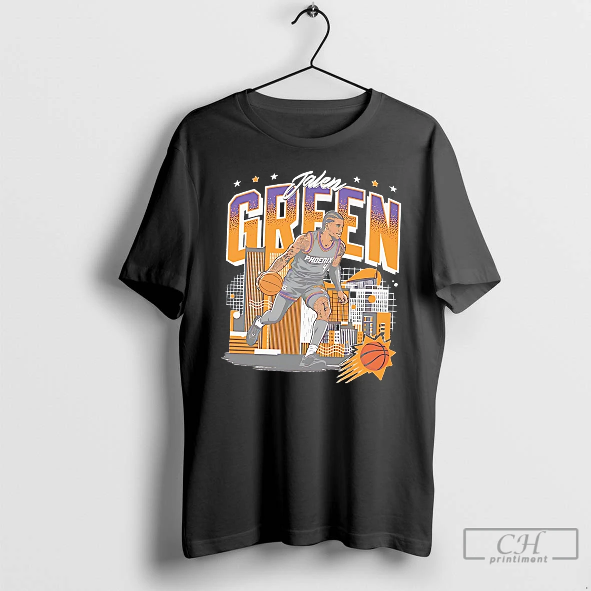 Premium Phoenix Suns Jalen Green Number 4 Skyline Tee T Shirts Sweater Hoodie