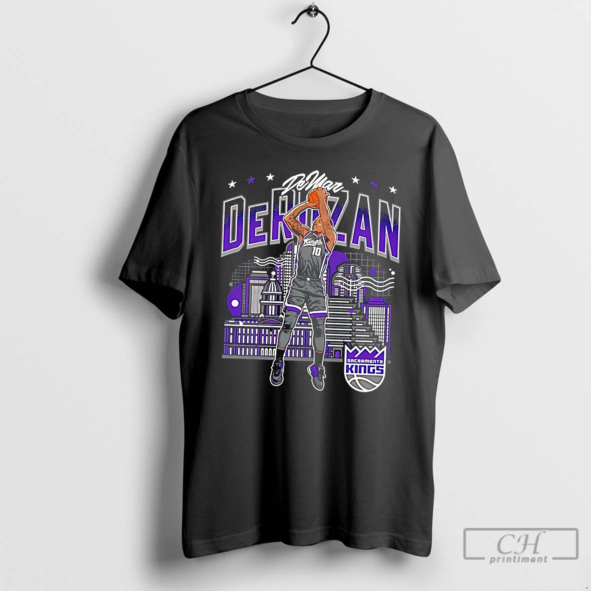 Premium Sacramento Kings Demar Derozan Number 10 Illustration Tee T Shirts Sweater Hoodie