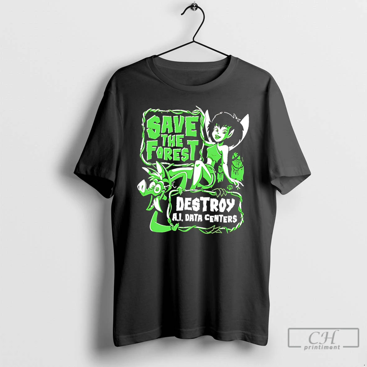 Premium Save The Forest Destroy Ai Data Centers Tee T Shirts Sweater Hoodie