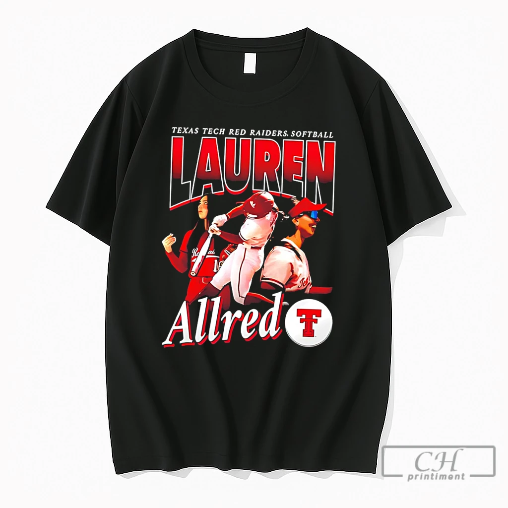 Premium Texas Tech Red Raiders Softball Lauren Allred Illustration Tee T Shirts Sweater Hoodie