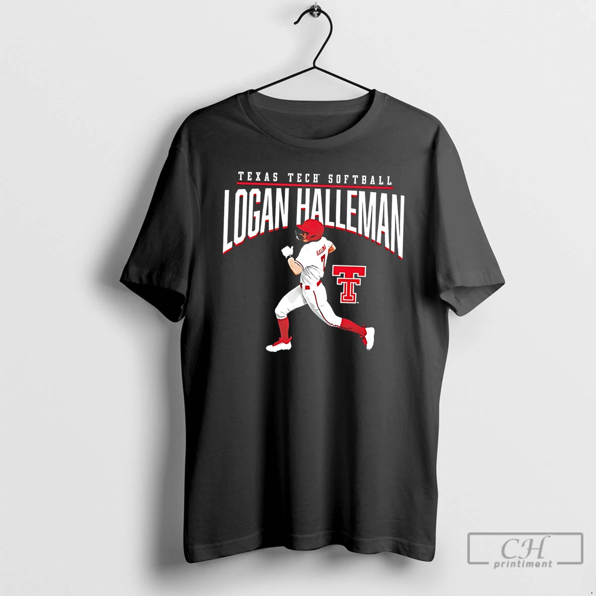 Premium Texas Tech Softball Logan Halleman Illustration Tee T Shirts Sweater Hoodie