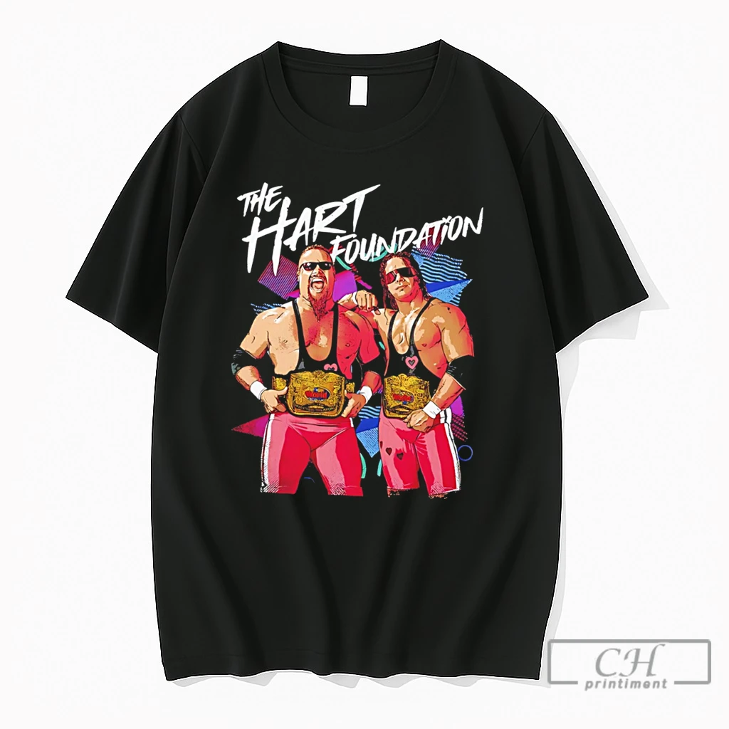 Premium The Hart Foundation Wwe Illustration Tee T Shirts Sweater Hoodie
