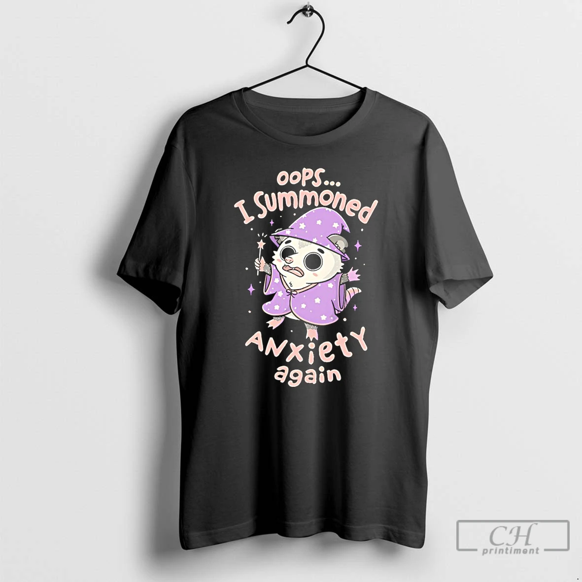 Premium The Opossum Wizard Summoned Anxiety I Summoned Anxiety Again T Shirts Sweater Hoodie