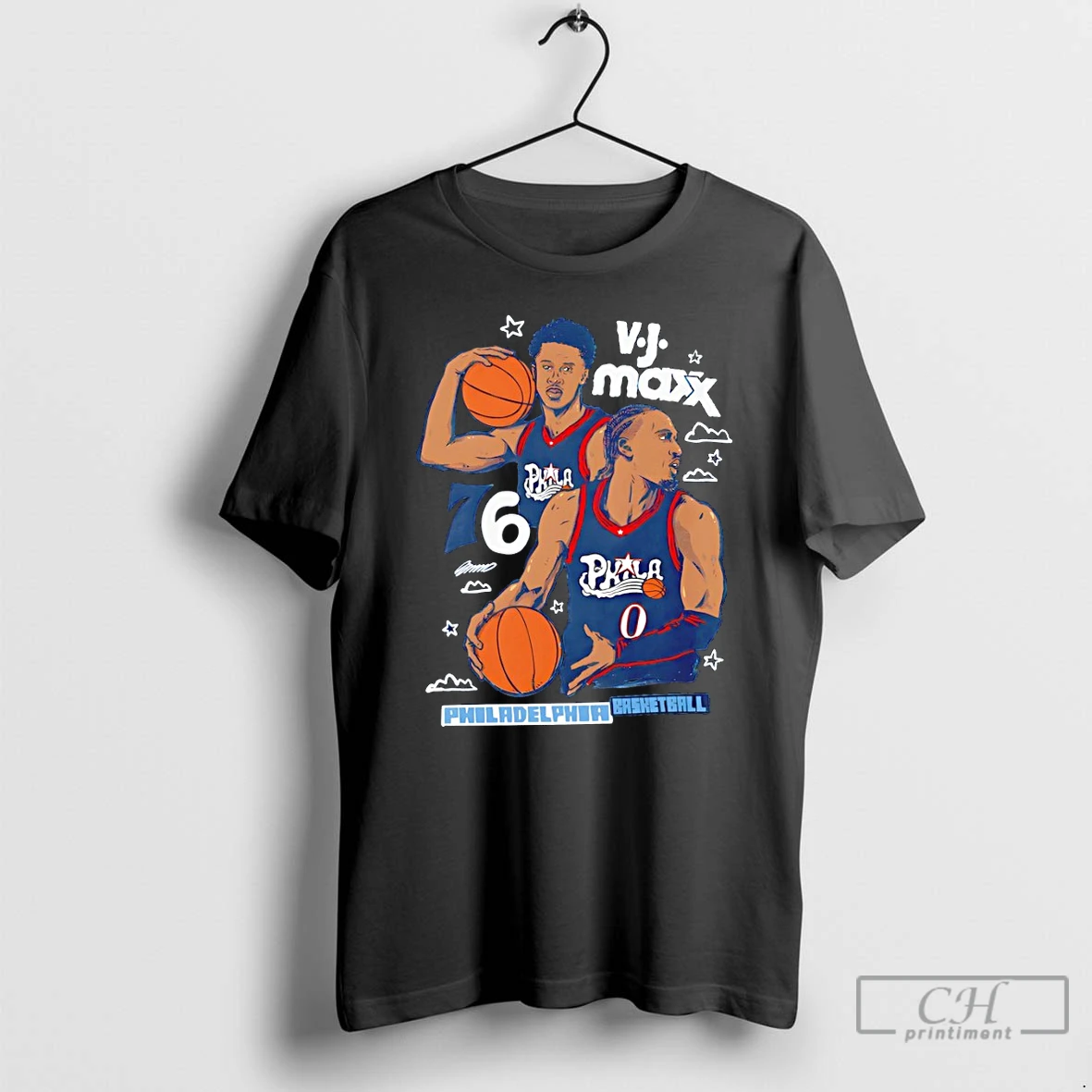 Premium Vj Maxx Philadelphia 76ers Basketball Cartoon Nba 2026 T Shirts Sweater Hoodie