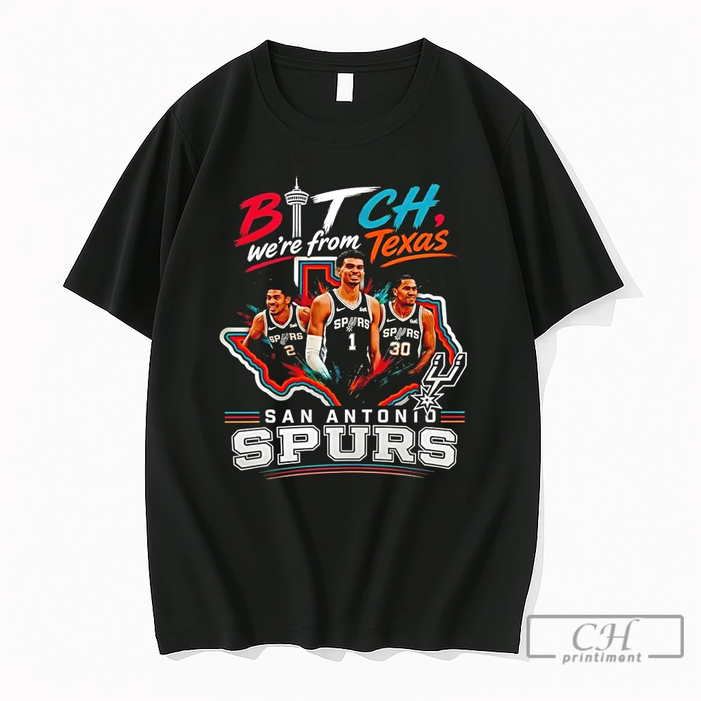 Premium Victor Wembanyama Bitch Were From Texas San Antonio Spurs Basketball Nba 2026 T Shirts Sweater Hoodie