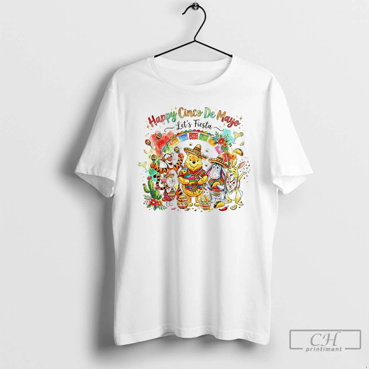 Premium Winnie The Pooh Happy Cinco De Mayo Lets Fiesta T Shirts Sweater Hoodie