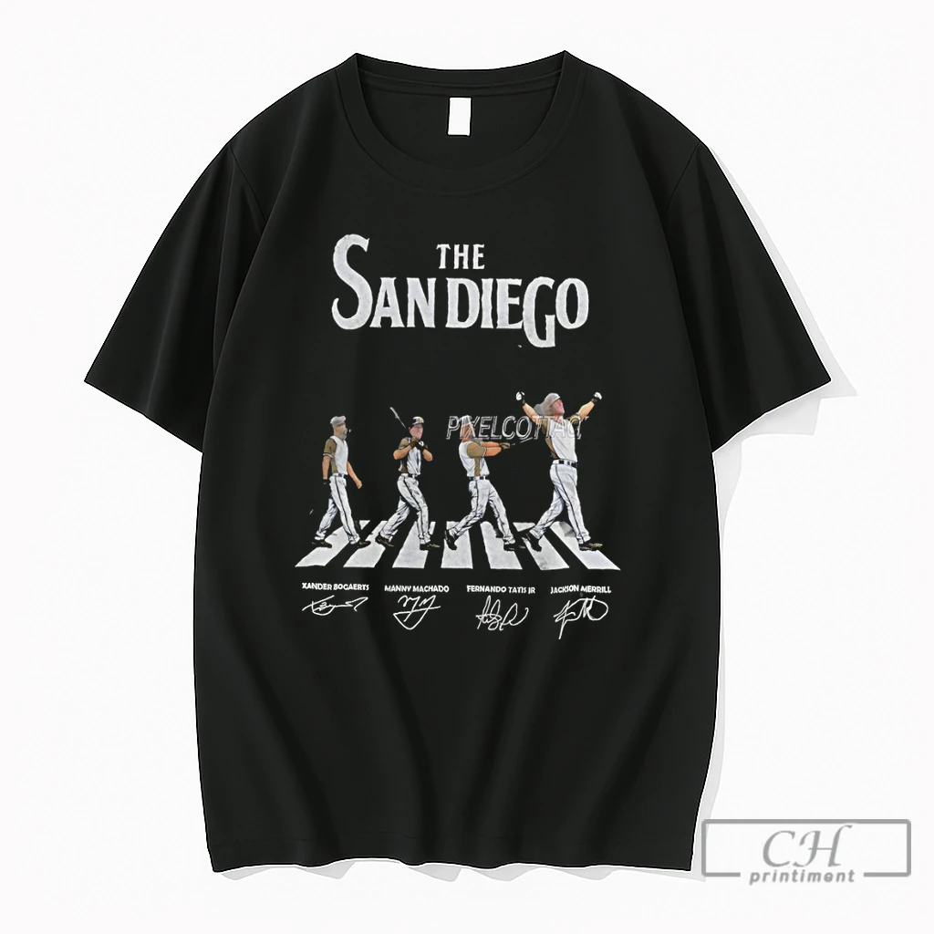 Premium Xander Bogaerts Manny Machado Fernando Tatis Jr Jackson Merrill The San Diego Padres Baseball Abbey Road T Shirts Sweater Hoodie