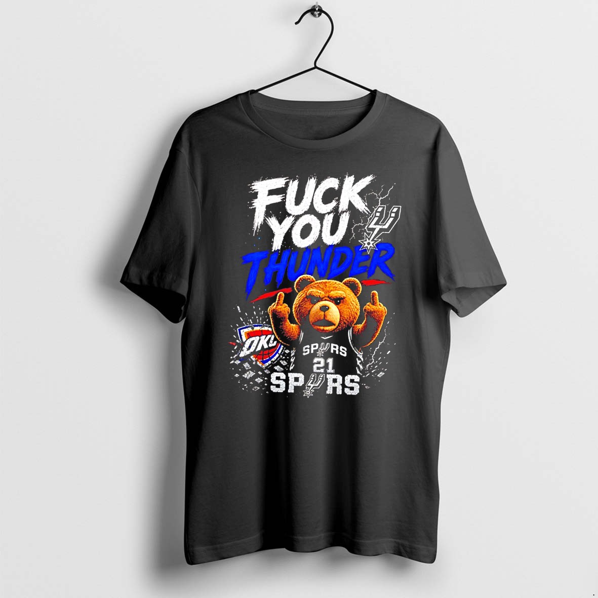 San Antonio Spurs Bear Fuck You Thunder 2026 Tee Tshirts Sweater Hoodie
