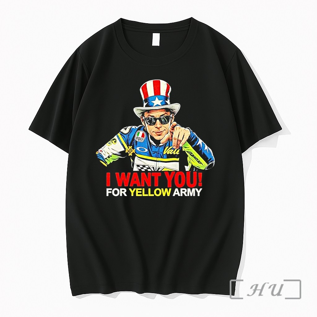 Valentino Rossi Uncle Sam I Want You For Yellow Army Tshirts Sweater Hoodie