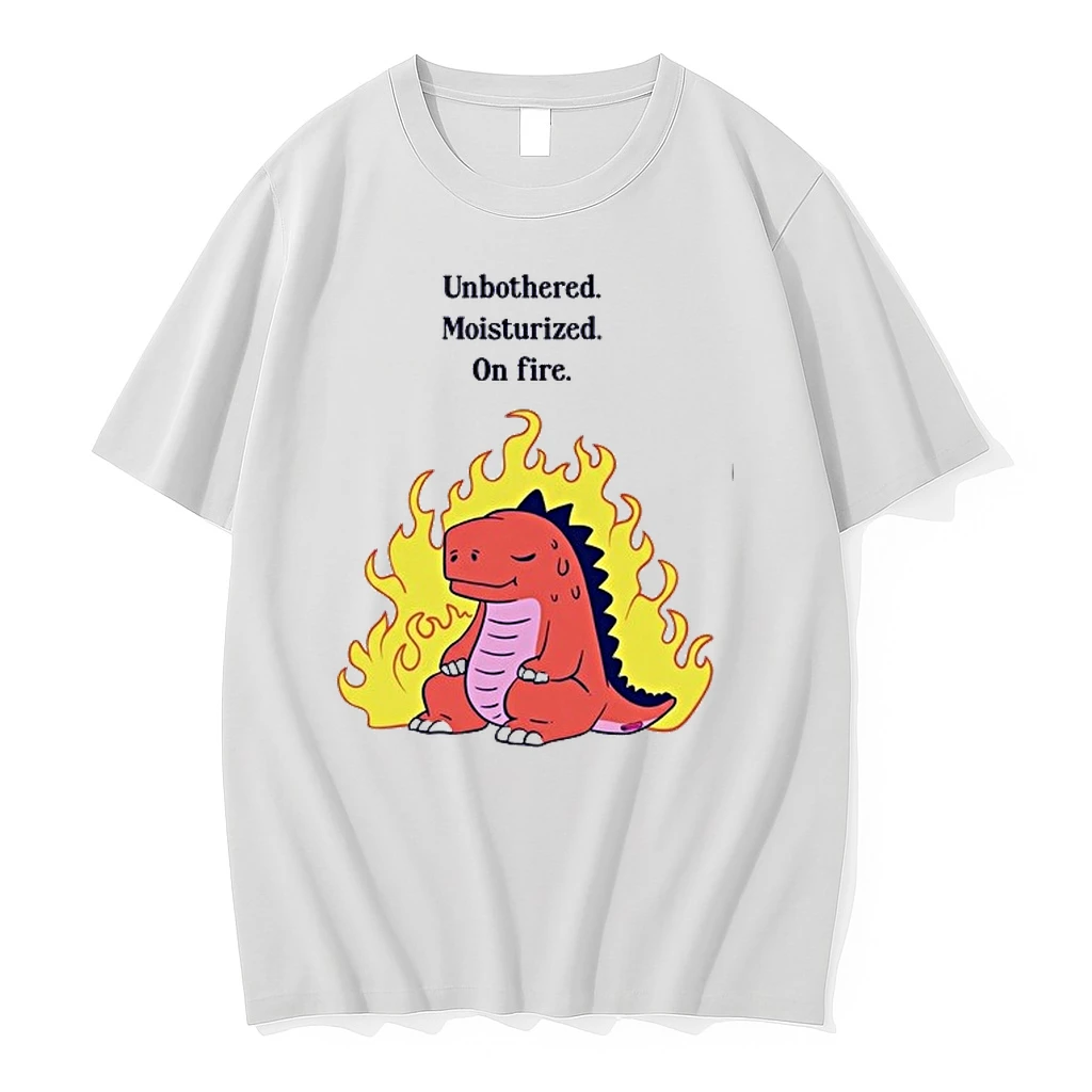 Red Dinosaur Unbothered Moisturized On Fire 0 Tshirts Sweater Hoodie