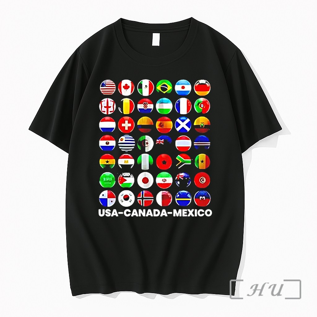 Officials 2026 Fifa World Cup Usa Canada Mexico Soccer Teams Flags Collage Tournament Premium T Shirts Sweater Hoodie