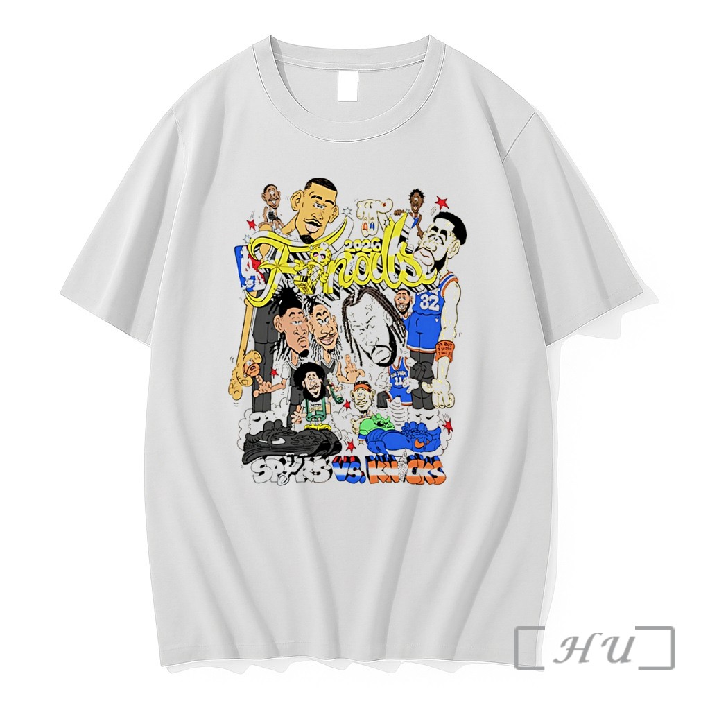 Officials 2026 Nba Finals Spurs Vs Knicks Caricature Tee Premium T Shirts Sweater Hoodie