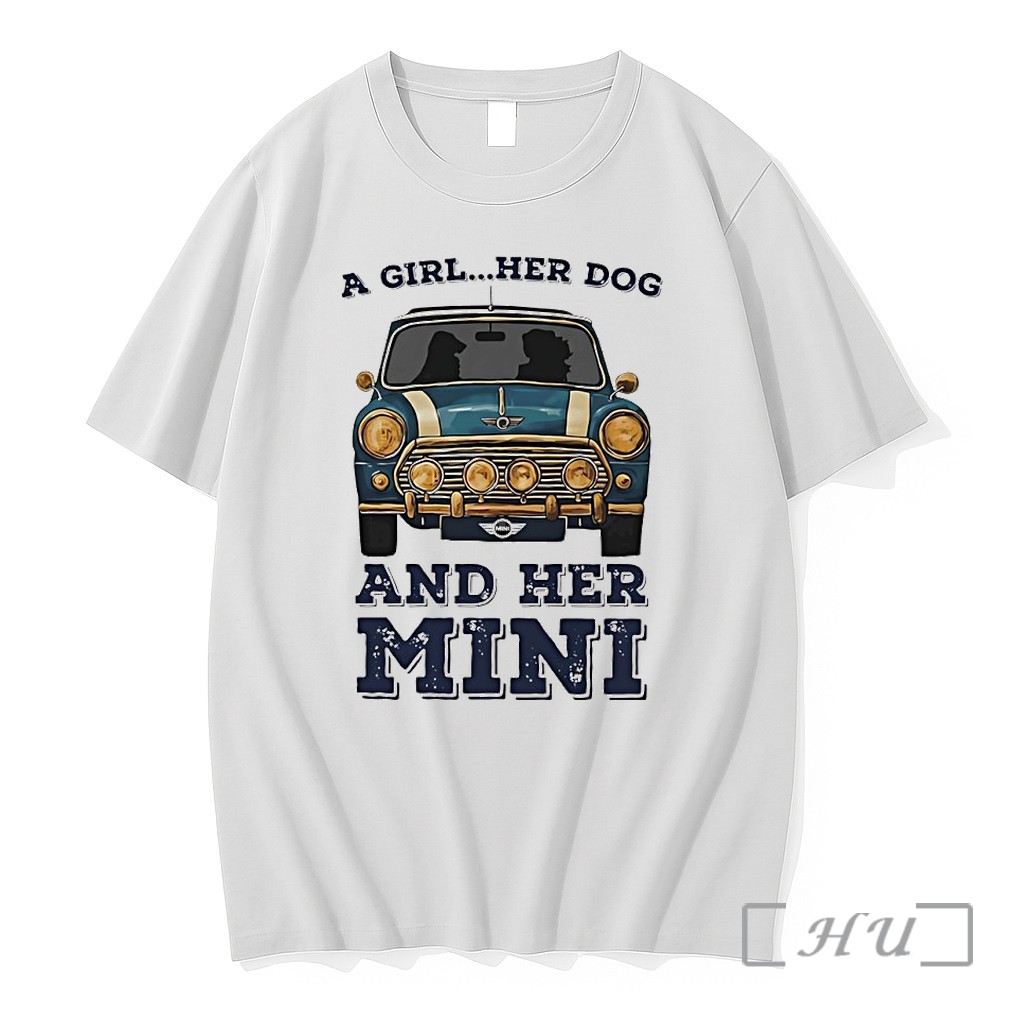 Officials A Girl And Her Dog And Her Mini Car Premium T Shirts Sweater Hoodie