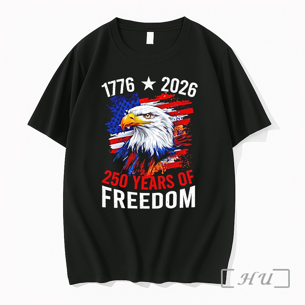 Officials American Flag Distressed Splatter With Eagle 1776 2026 250 Years Of Freedom Premium T Shirts Sweater Hoodie