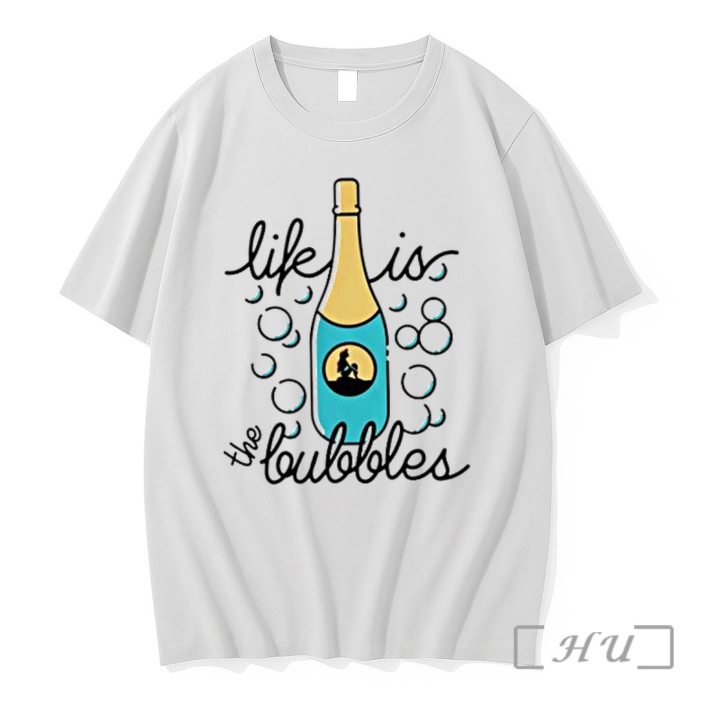 Officials Ariel The Little Mermaid Life Is The Bubbles Disney Princess Wine Bottle Premium T Shirts Sweater Hoodie