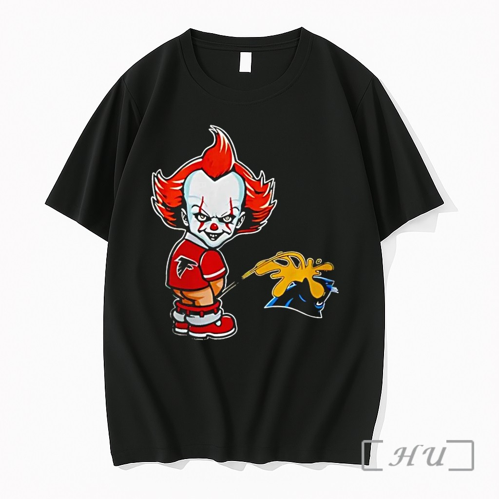 Officials Atlanta Falcons Pennywise Urinating On Carolina Panthers Black Premium T Shirts Sweater Hoodie