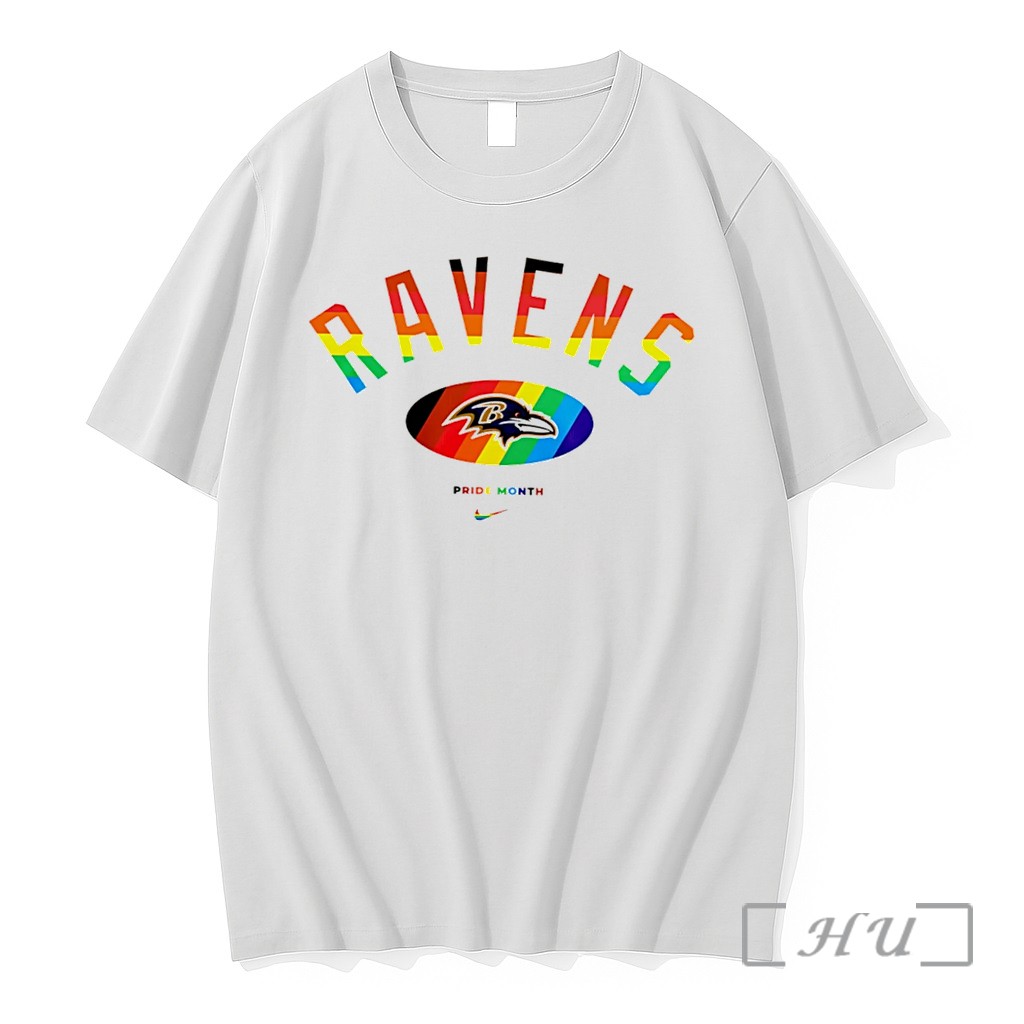 Officials Baltimore Ravens Pride Month Rainbow Logo Tee Premium T Shirts Sweater Hoodie