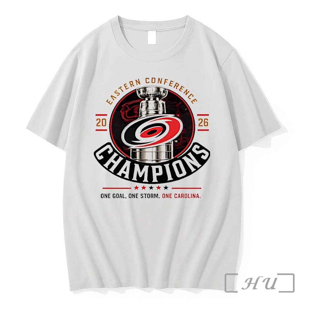 Officials Carolina Hurricanes Stanley Cup Eastern Conference 2026 Champions One Goal Premium T Shirts Sweater Hoodie