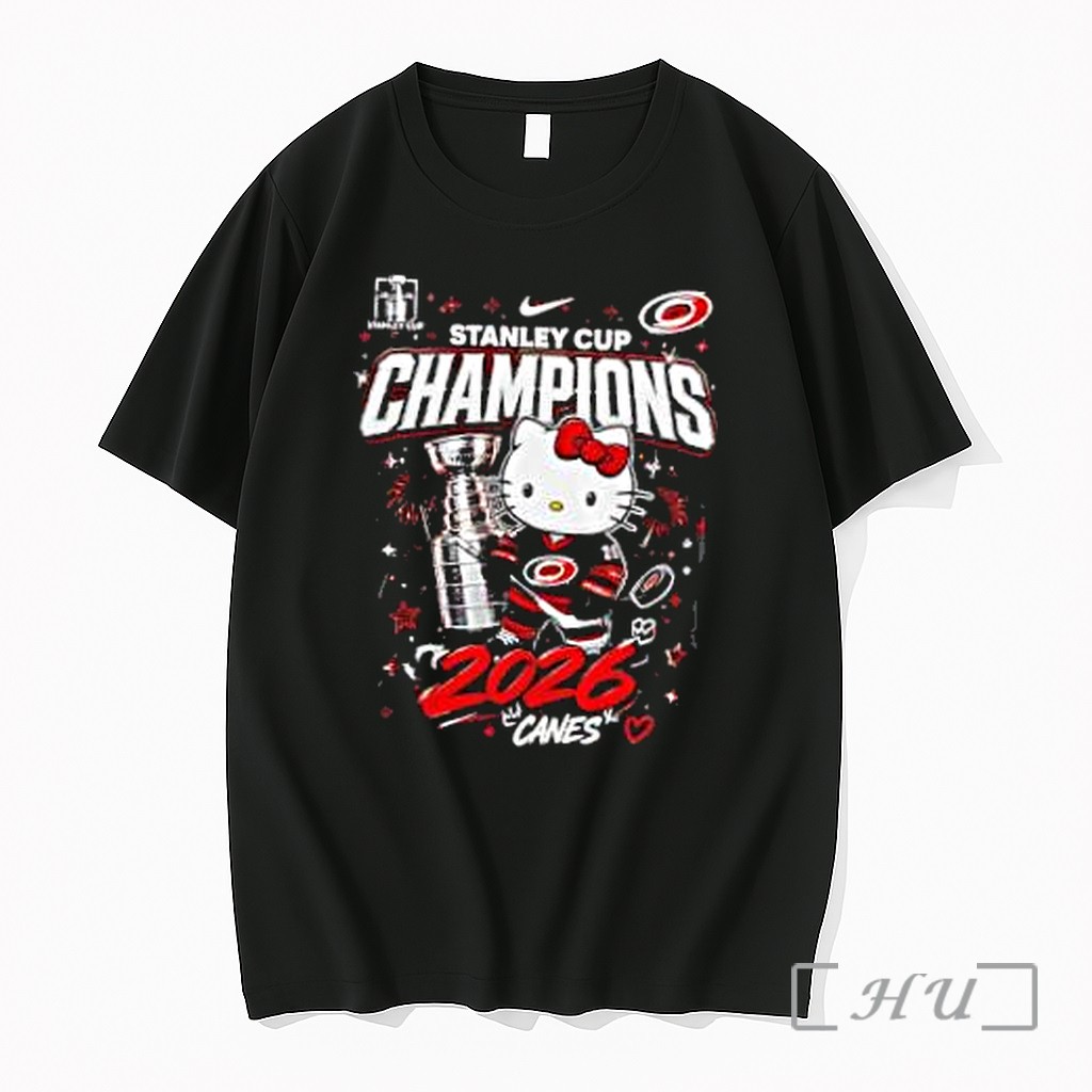 Officials Carolina Hurricanes X Hello Kitty 2026 Stanley Cup Champions Premium T Shirts Sweater Hoodie