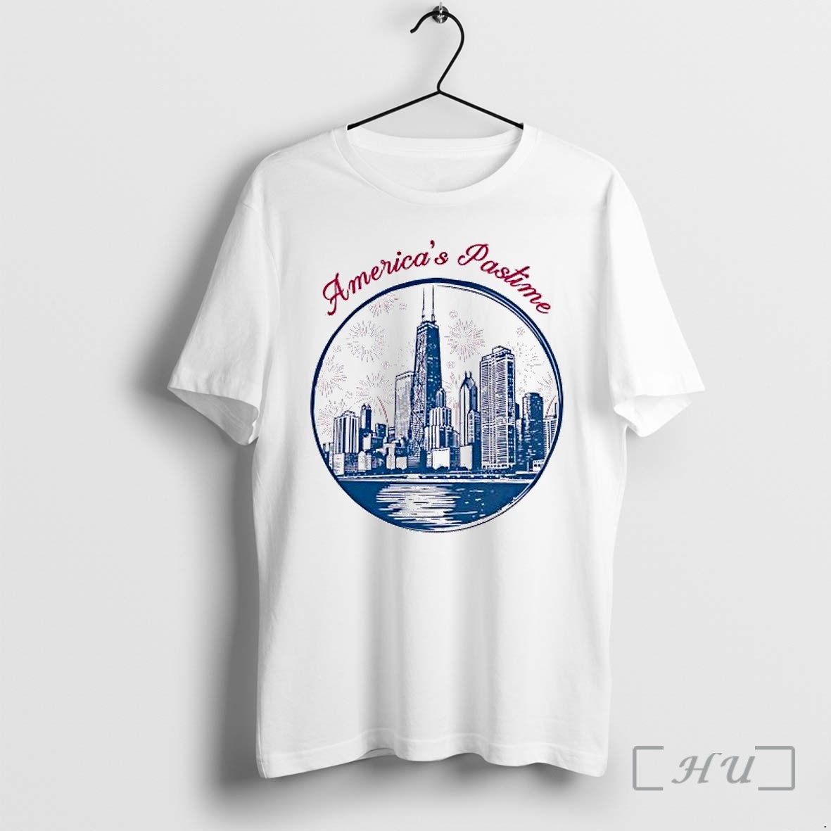 Officials Chicago Skyline America S Pastime Baseball City Landmarks Mlb Sports Premium T Shirts Sweater Hoodie