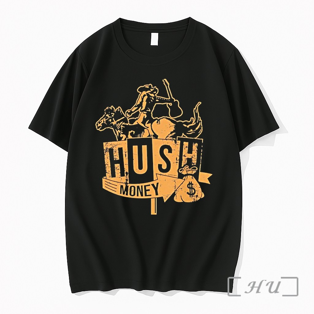 Officials Cowboy Horse Guitar Money Bag Dollar Hush Money Premium T Shirts Sweater Hoodie