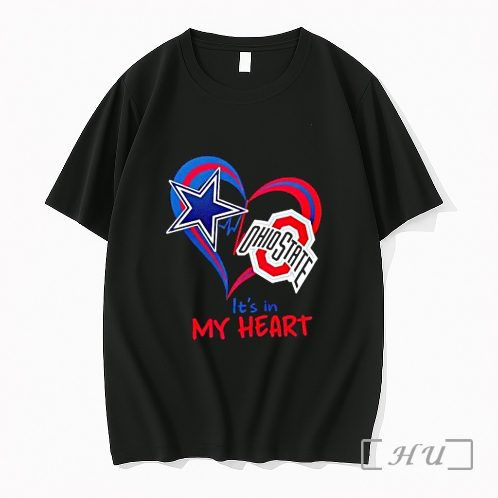 Officials Dallas Cowboys Nfl And Ohio State Buckeyes Ncaa Its In My Heart Premium T Shirts Sweater Hoodie