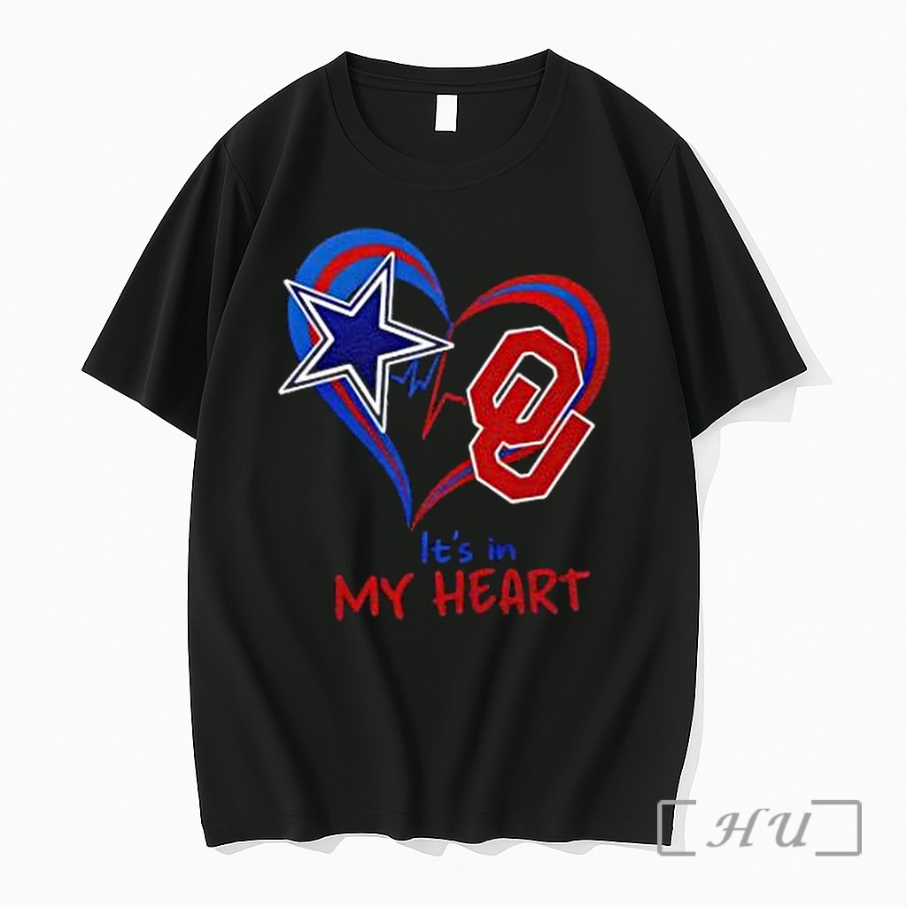 Officials Dallas Cowboys Nfl And Oklahoma Sooners Ncaa Its In My Heart Premium T Shirts Sweater Hoodie