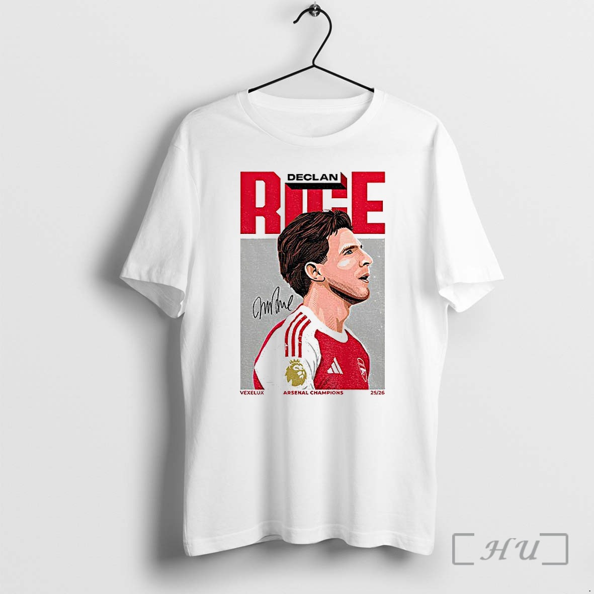 Officials Declan Rice Cartoon Arsenal Fc Vexels Champions 25 26 Signature Premium T Shirts Sweater Hoodie