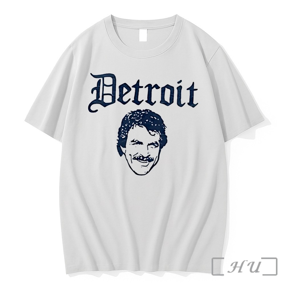 Officials Detroit Tom Selleck Mustache Portrait White Premium T Shirts Sweater Hoodie