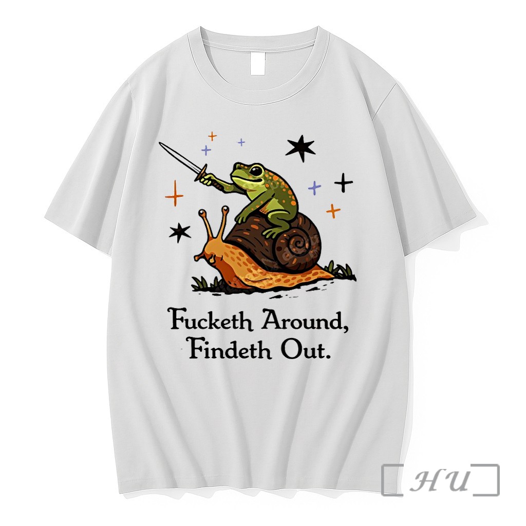 Officials Frog Knight Riding Snail Fucketh Around Findeth Out Vintage Premium T Shirts Sweater Hoodie