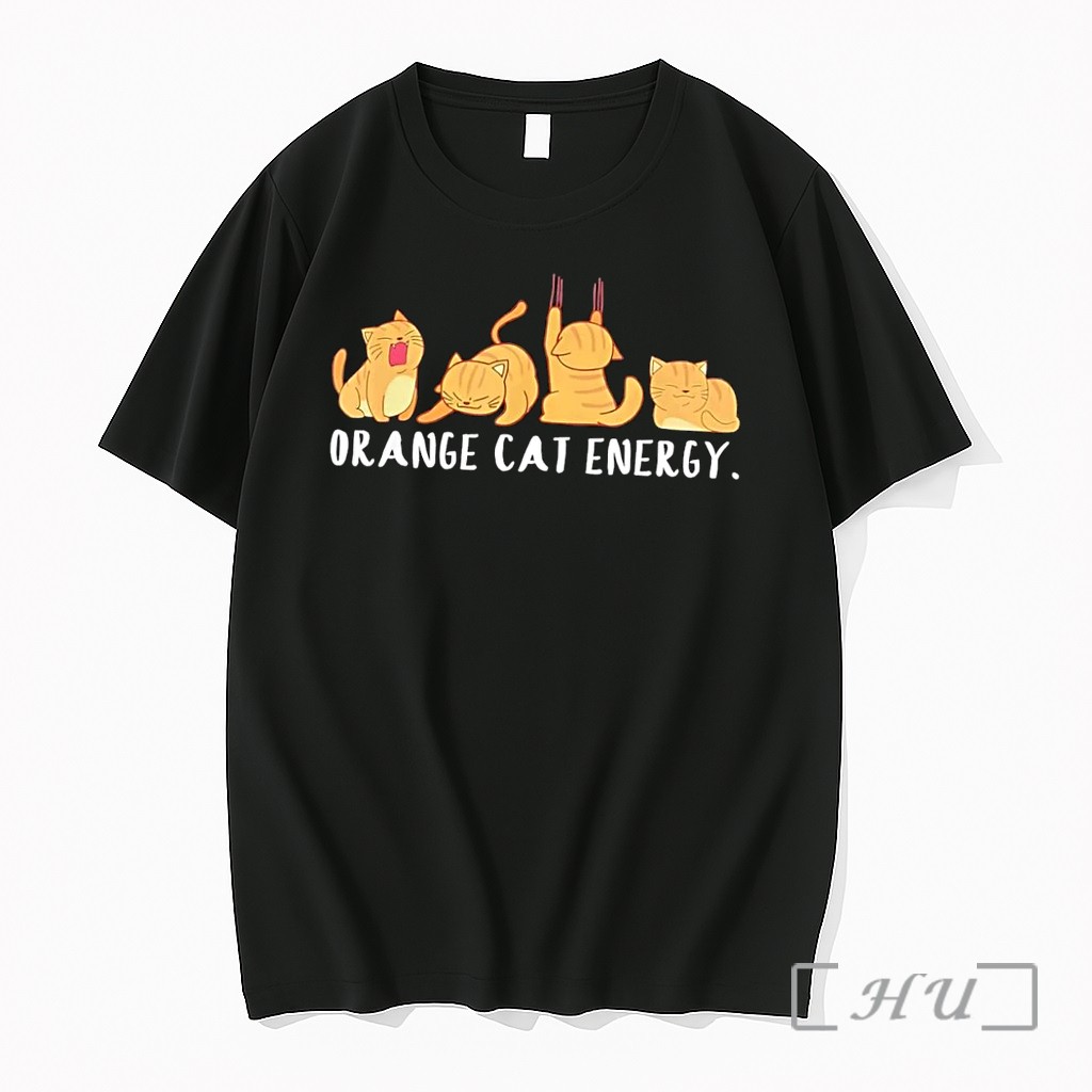 Officials Funny Orange Cat Energy Black Premium T Shirts Sweater Hoodie