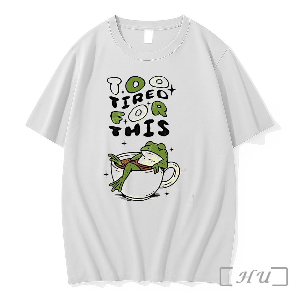 Officials Funny Frog Too Tired For This Meme Premium T Shirts Sweater Hoodie
