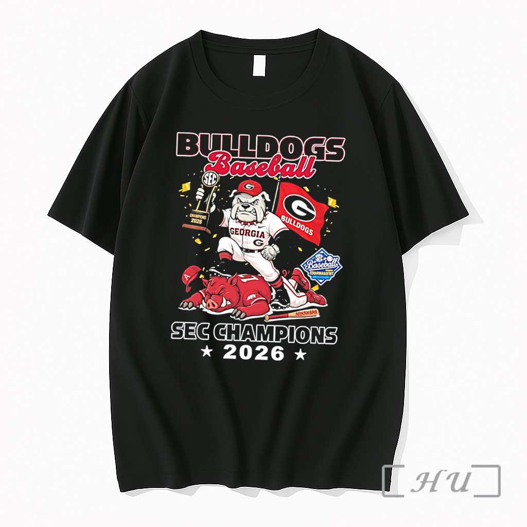 Officials Georgia Bulldogs Baseball 2026 Sec Champions Mascot Tee Premium T Shirts Sweater Hoodie