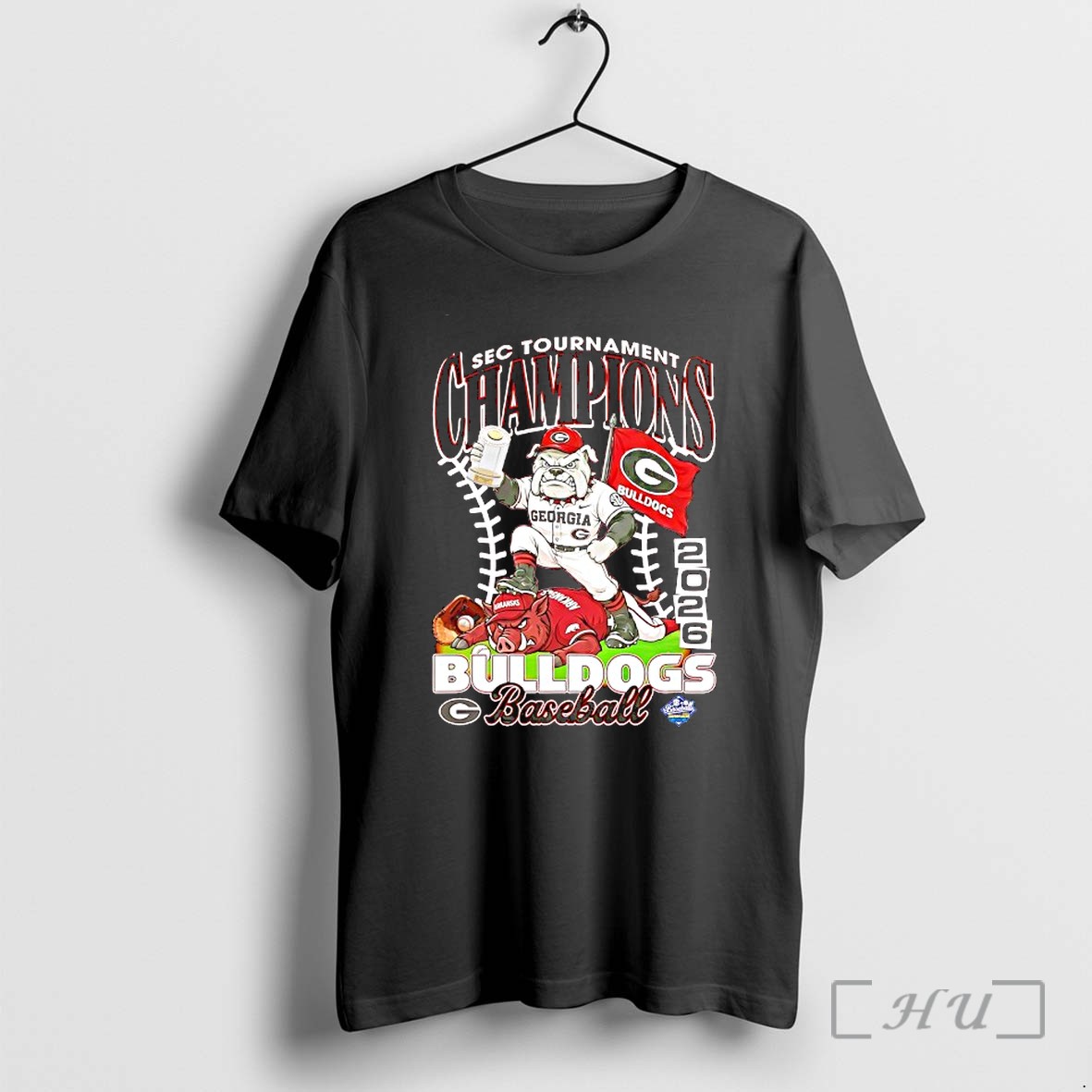 Officials Georgia Bulldogs Mascot Sec Tournament Chapions 2026 Baseball Premium T Shirts Sweater Hoodie