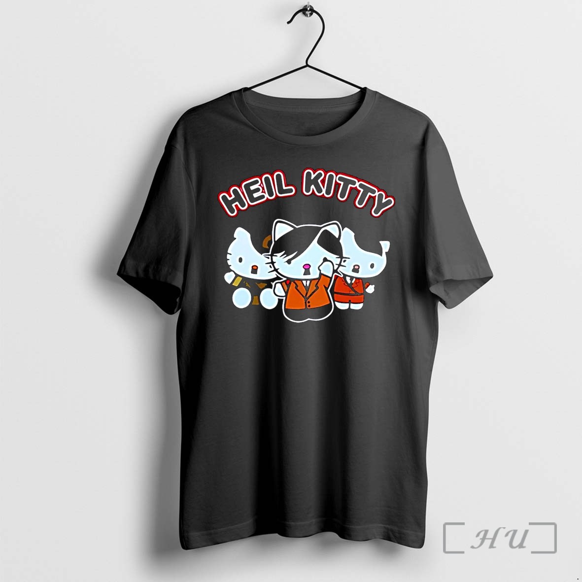 Officials Heil Kitty Parody Hitler Characters Funny Black Premium T Shirts Sweater Hoodie