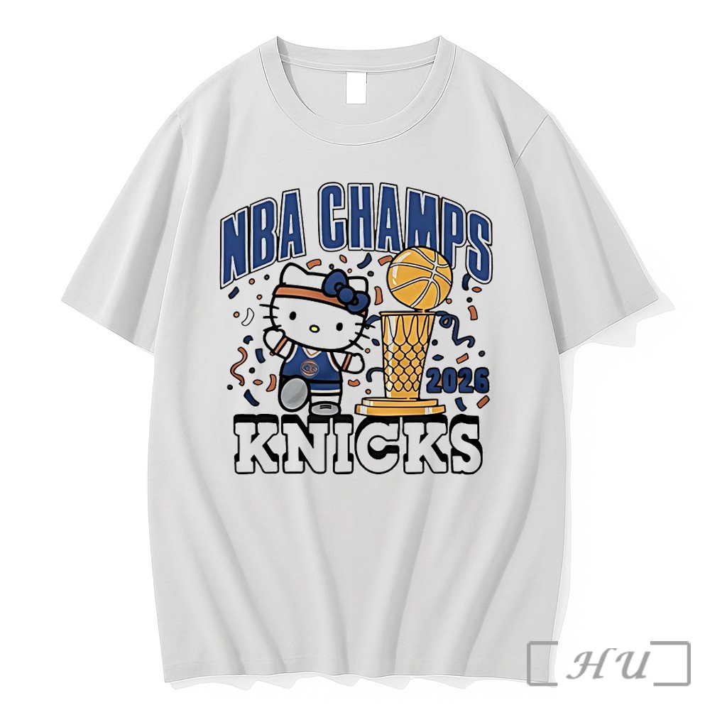 Officials Hello Kitty Trophy New York Knicks Nba Champs 2026 Premium T Shirts Sweater Hoodie