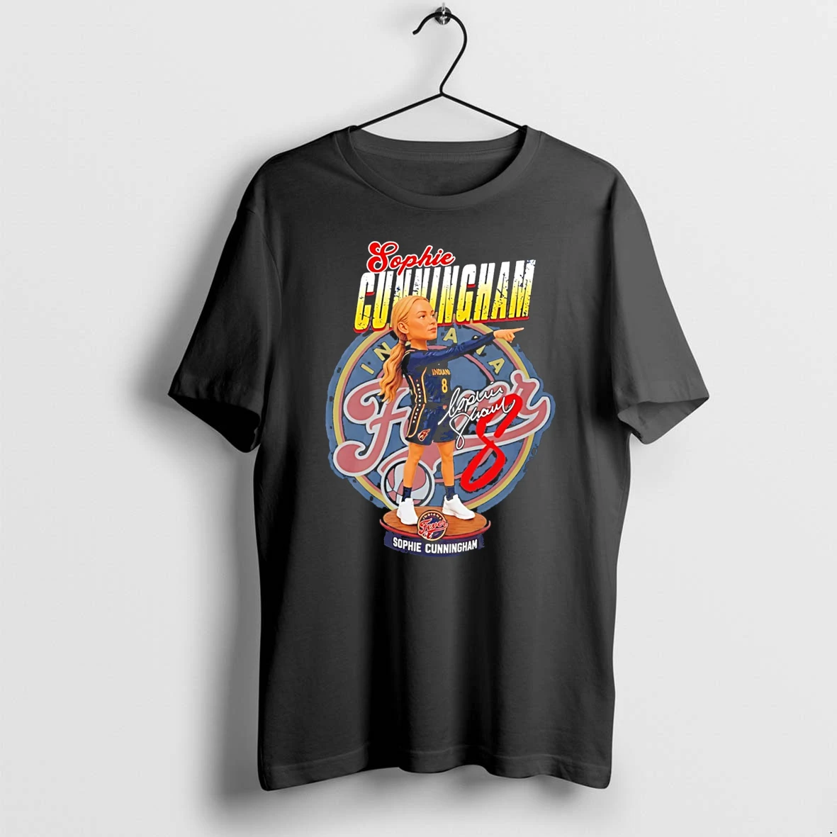 Officials Indiana Fever Sophie Cunningham Pointing Chibi Vintage Tee Premium T Shirt Sweatshirt Hoodie