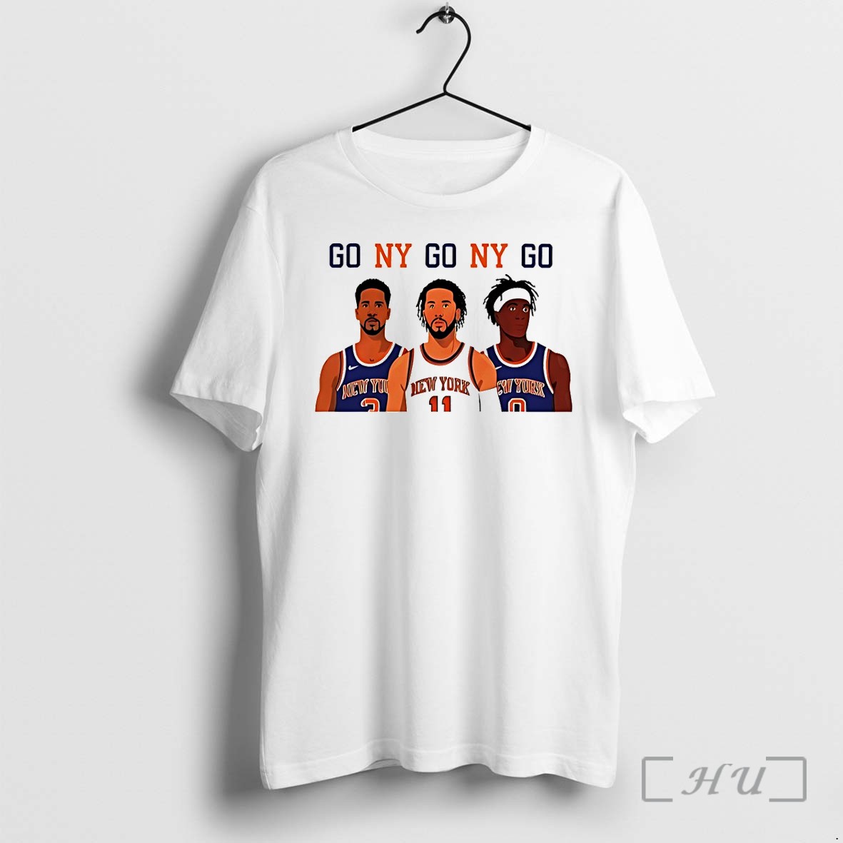 Officials Jalen Brunson Josh Hart Towns Og Anunoby Cartoon Go Ny Go Ny Go New York Knicks Basketball Premium T Shirts Sweater Hoodie