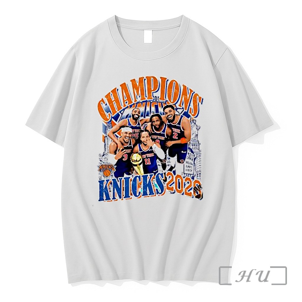 Officials Jalen Brunson Mikal Bridges Josh Hart New York Knicks Champions 2026 Nba Premium T Shirts Sweater Hoodie