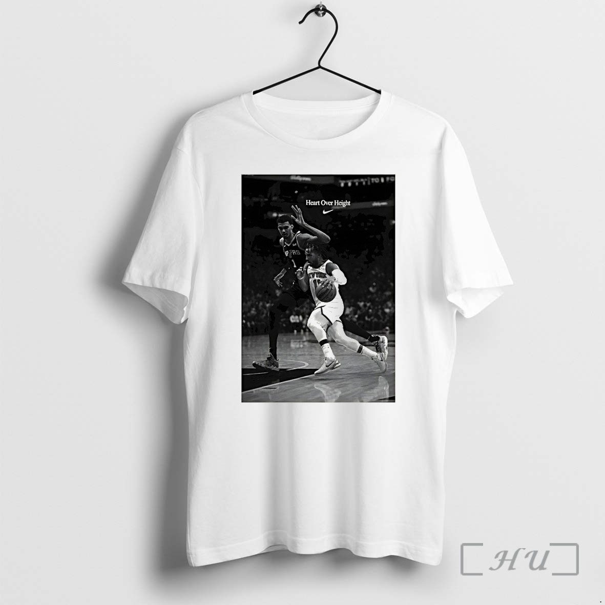 Officials Jalen Brunson Against Victor Wembanyama Heart Over Height Nike Logo Premium T Shirts Sweater Hoodie