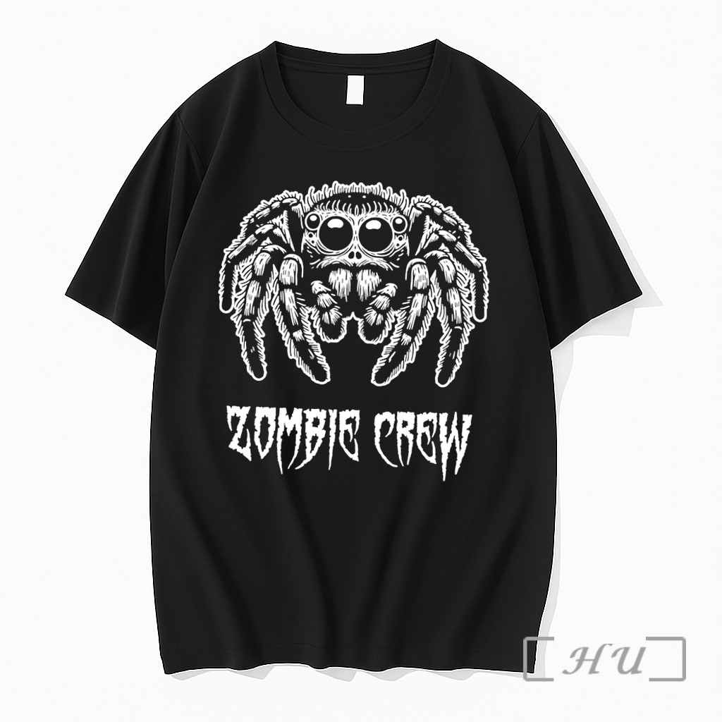 Officials Jumping Spider Arachnid Invertebrate Animal Zombie Crew Creatures Black Premium T Shirts Sweater Hoodie
