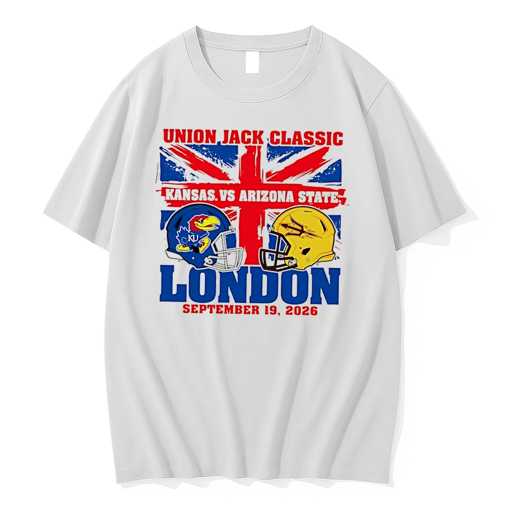 Officials Kansas Jayhawks Vs Arizona State Sun Devils 2026 Union Jack Classic Matchup Tee Premium T Shirt Sweatshirt Hoodie