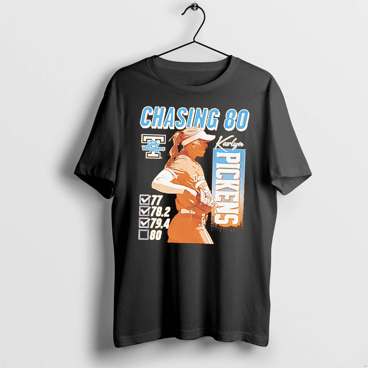 Officials Karlyn Pickens Tennessee Softball Chasing 80 Tee Premium T Shirt Sweatshirt Hoodie