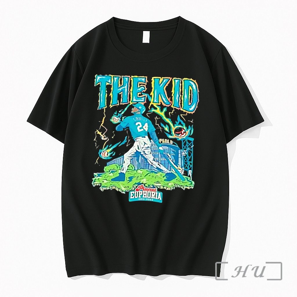 Officials Ken Griffey Jr Seattle Mariners Mlb The Kid Griffey 24 Field Planet Euphoria Black Premium T Shirts Sweater Hoodie