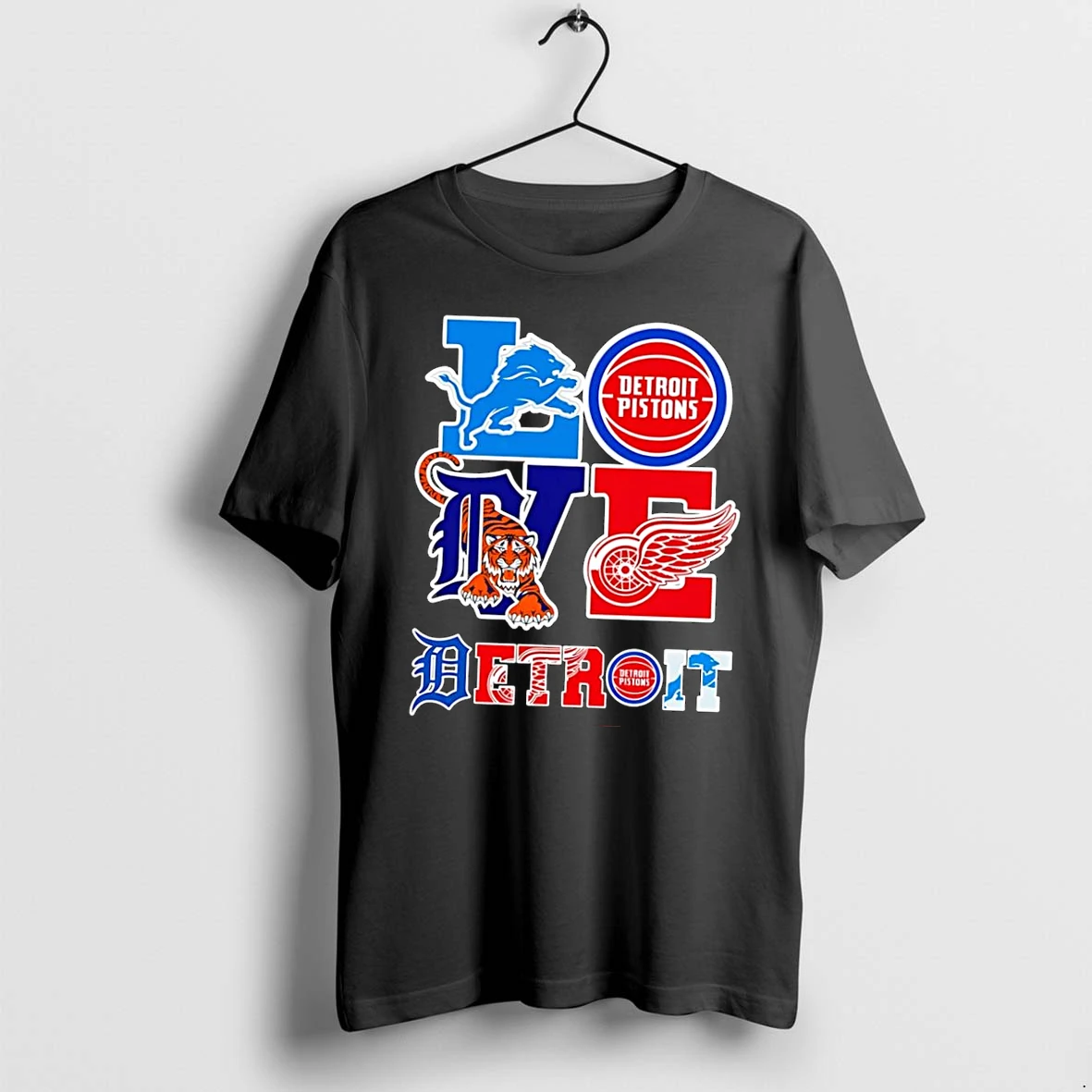 Officials Love Detroit Lions Pistons Tigers Red Wings Sports Black Premium T Shirt Sweatshirt Hoodie