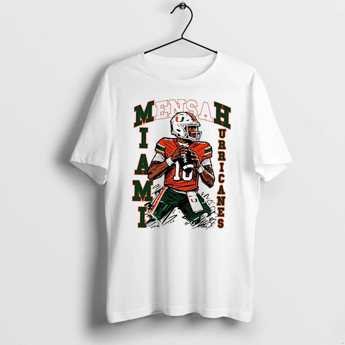 Officials Mensah Sketch Miami Hurricanes Football Paint Tee Premium T Shirt Sweatshirt Hoodie