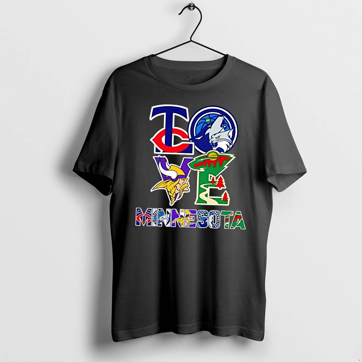 Officials Minnesota Love Sports Team Logos Black Premium T Shirt Sweatshirt Hoodie