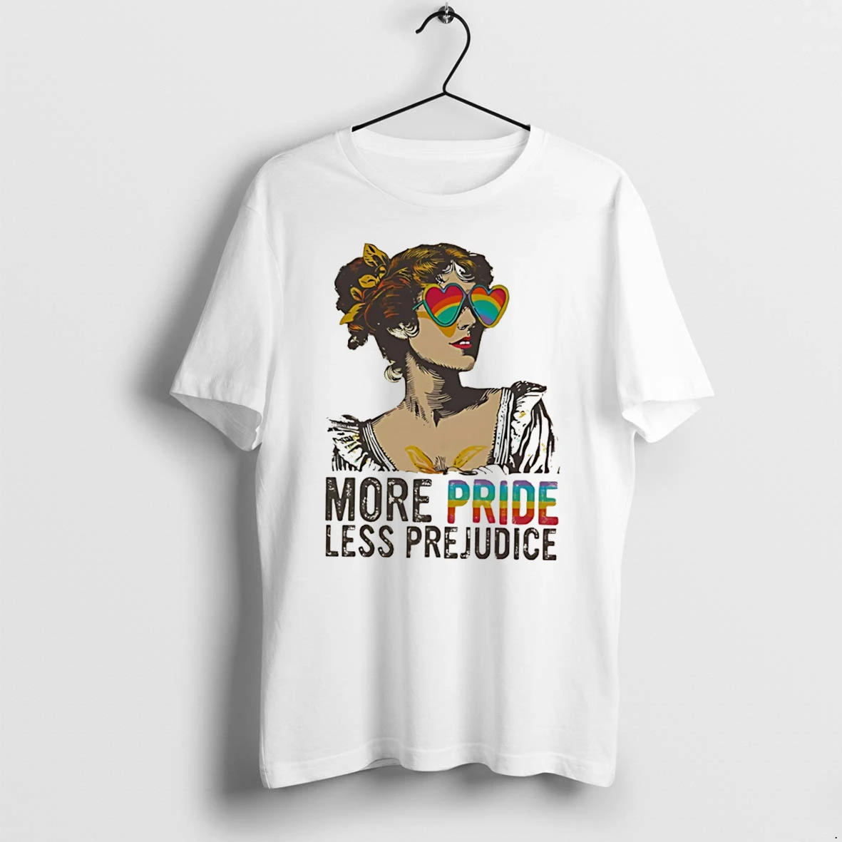 Officials More Pride Less Prejudice Lgbtq Rainbow Heart Sunglasses Tee Premium T Shirt Sweatshirt Hoodie