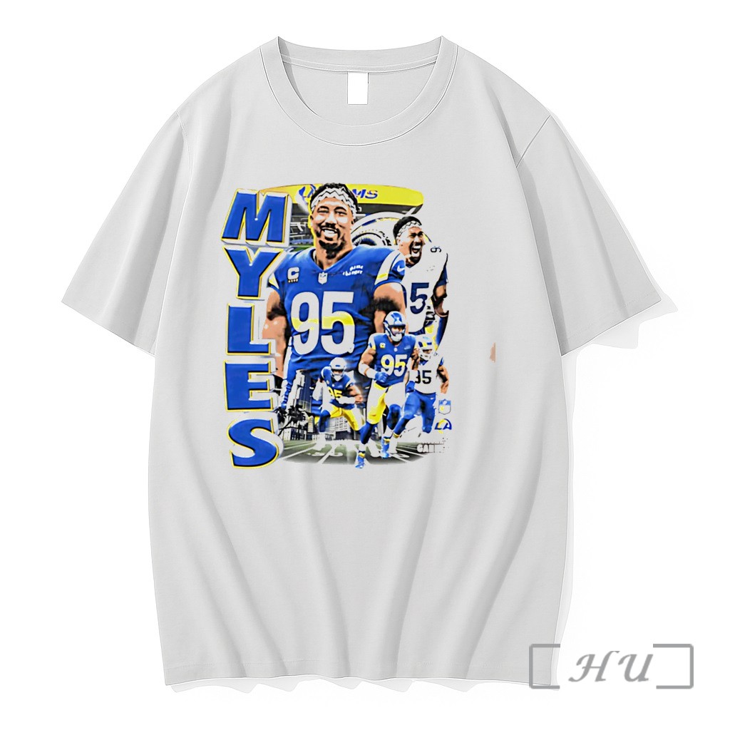 Officials Myles Garrett Los Angeles Rams Player Collage Tee Premium T Shirts Sweater Hoodie